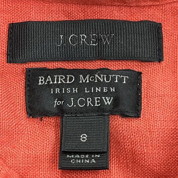 J Crew Baird McNutt Linen Women's Popover Top Coral Size 8 Beachy Boxy Casual - Picture 3 of 8